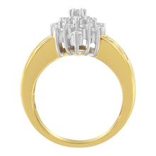 Load image into Gallery viewer, 10K Yellow Gold 1.0 Cttw Marquise Composite Diamond Cluster Cocktail Ring (H-I Color, SI2-I1 Clarity) - Size 7
