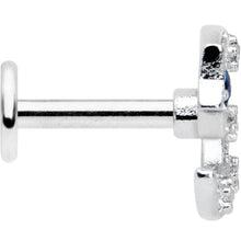 Load image into Gallery viewer, 16G 1/4 Clear Blue Gem Star Crescent Moon Labret Monroe Tragus
