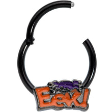 将图片加载到图库查看器，16G 3/8 Black Eek Purple Spider Halloween Hinged Segment Ring

