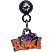 Load image into Gallery viewer, 16G 1/4 Clear Gem Black Eek Spider Dangle Cartilage Earring
