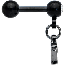 Load image into Gallery viewer, 16G 1/4 Clear Gem Black Eek Spider Dangle Cartilage Earring
