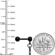Load image into Gallery viewer, 16G 1/4 Clear Gem Black Eek Spider Dangle Cartilage Earring
