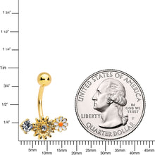Load image into Gallery viewer, Clear Gem Gold Tone Sunny Day Daisy Flower Belly Ring
