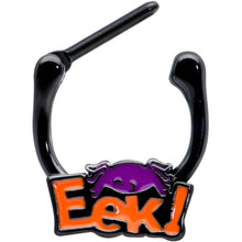 Load image into Gallery viewer, 16G 5/16 Black Eek Purple Spider Halloween Cartilage Clicker
