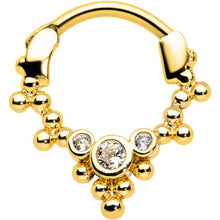 Load image into Gallery viewer, 16G 5/16 Clear CZ Gem Gold Tone Princess Cartilage Clicker
