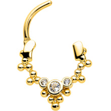Load image into Gallery viewer, 16G 5/16 Clear CZ Gem Gold Tone Princess Cartilage Clicker
