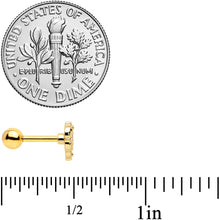 Load image into Gallery viewer, 16G 1/4 Aurora Gem Gold Tone Baroque Heart Cartilage Tragus
