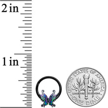 将图片加载到图库查看器，16G 3/8 Black Fantasy Faerie Wings Hinged Segment Ring
