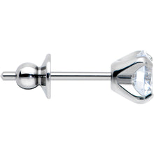Load image into Gallery viewer, Clear CZ Gem 5mm G23 Titanium Post Stud Earrings
