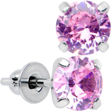 Load image into Gallery viewer, Pink CZ Gem 5mm G23 Titanium Post Stud Earrings
