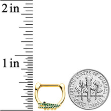 Load image into Gallery viewer, 16G 5/16 Gold Tone Green Hungry Alligator Cartilage Clicker
