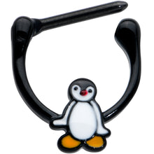 Load image into Gallery viewer, 16G 5/16 Black Baby Penguin Cartilage Clicker

