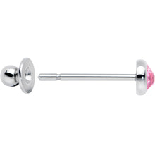 Load image into Gallery viewer, 4mm Pink Gem Bezel G23 Titanium Post Stud Earrings
