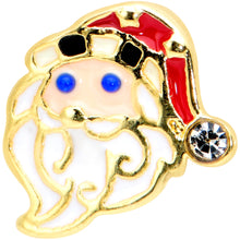 Load image into Gallery viewer, 16G 5/16 Clear Gem Gold Tone Santa Christmas Labret Monroe Tragus
