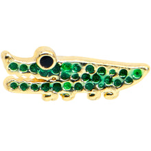 Load image into Gallery viewer, 20G 1/4 Black Green Gem Hungry Alligator Nose Bone
