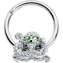将图片加载到图库查看器，16G 3/8 Green Gem Sunglasses Octopus Hinged Segment Ring
