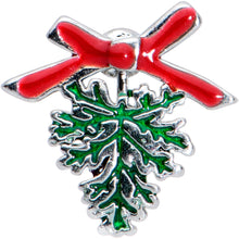 Load image into Gallery viewer, 16G 5/16 Red Bow Pine Bough Christmas Labret Monroe Tragus
