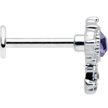 Load image into Gallery viewer, 16G 5/16 Purple Gem Unlock My Heart Key Labret Monroe Tragus
