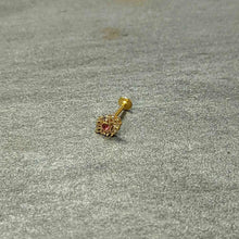Load image into Gallery viewer, 16G 5/16 Pink Clear Gem Gold Tone Lace Love Labret Monroe Tragus
