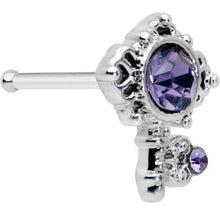 Load image into Gallery viewer, 20G 1/4 Purple Gem Unlock My Heart Key Nose Bone
