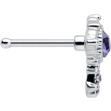 Load image into Gallery viewer, 20G 1/4 Purple Gem Unlock My Heart Key Nose Bone
