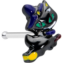 Load image into Gallery viewer, 20G 1/4 Witch Flying Cat Halloween Nose Bone
