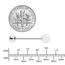 Load image into Gallery viewer, Pink Synthetic Light Rose Quartz Barbell Tongue Ring
