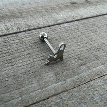 Load image into Gallery viewer, Stretching Cat Top End Barbell Tongue Ring
