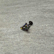Load image into Gallery viewer, 16G 1/4 Black Witch Cat Halloween Labret Monroe Tragus
