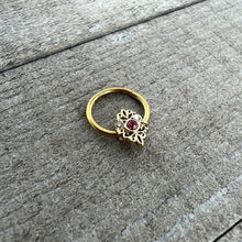 Load image into Gallery viewer, 16G 3/8 Pink Clear Gem Gold Tone Lace Love Hinged Segment Ring
