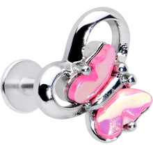 Load image into Gallery viewer, 16G 5/16 Heart Pink Butterfly Labret Monroe Tragus
