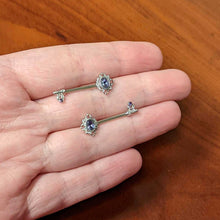 Load image into Gallery viewer, 14G 9/16 Purple Gem Unlock My Heart Key Barbell Nipple Ring Set
