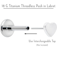 Load image into Gallery viewer, 18G 1/4 G23 Titanium Threadless Post Only Labret Tragus
