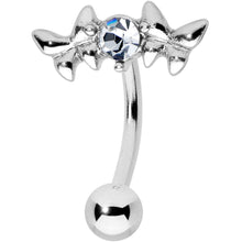将图片加载到图库查看器，Clear Gem Sweet Butterflies Top Mount Belly Ring

