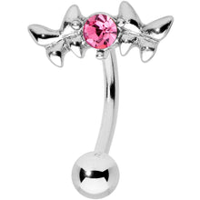 Load image into Gallery viewer, Pink Gem Sweet Butterflies Top Mount Belly Ring

