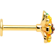 Load image into Gallery viewer, 16G 5/16 Gold Tone Summer Sunflower Labret Monroe Tragus
