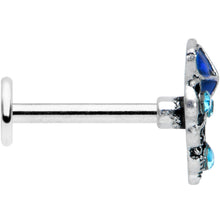 Load image into Gallery viewer, 16G 5/16 Blue Gem Rococo Blue Labret Monroe Tragus
