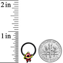 Load image into Gallery viewer, 16G 3/8 Black Spiky Eyeball Halloween Hinged Segment Ring
