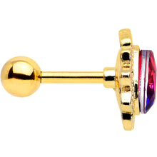 Load image into Gallery viewer, 16G 1/4 Purple Tourmaline Gold Tone Drop Cartilage Tragus Earring
