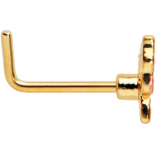 Load image into Gallery viewer, 20G 7mm Gold Tone Sweet Simple Butterfly L Shape Nose Ring
