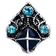 Load image into Gallery viewer, 20G 7mm Blue Gem Rococo Blues Elegant L-Shape Nose Ring
