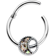 将图片加载到图库查看器，16G 3/8 Iridescent Crescent Moon Hinged Segment Ring
