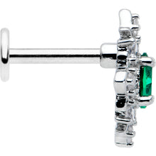 Load image into Gallery viewer, 16G 1/4 Green Gem Ornate Art Deco Labret Monroe Tragus
