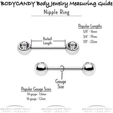 Load image into Gallery viewer, 14G 9/16 Yellow Gem Gold Hue Duet Scroll Barbell Nipple Ring Set
