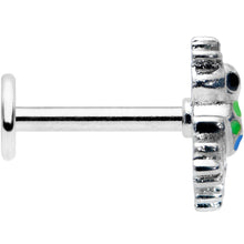 Load image into Gallery viewer, 16G 5/16 Black Gem Polka Dot Blue Green Frog Labret Monroe Tragus
