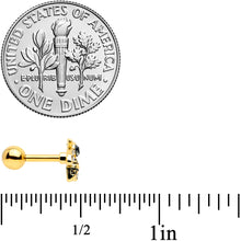 Load image into Gallery viewer, 16G 1/4 Clear Black Gem Gold Tone Angular Bee Cartilage Tragus

