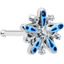 将图片加载到图库查看器，20G 7.5mm Snowflake Blues Christmas Nose Bone
