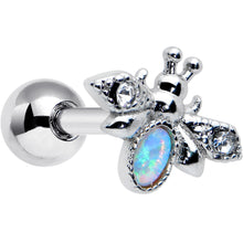 Load image into Gallery viewer, 16G 1/4 White Synthetic Opal Insect Cartilage Tragus Earring
