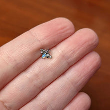 Load image into Gallery viewer, 20G 1/4 White Synthetic Opal Insect Nose Bone
