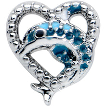 Load image into Gallery viewer, 16G 1/4 Dolphin Blue Heart Valentines Cartilage Tragus Earring
